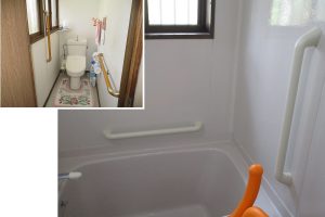 宝塚市 浴室・トイレ手すり取付Afterイメージ