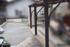 宝塚市 納屋解体・土間修繕・ﾌｪﾝｽ・風除け設置Afterイメージ