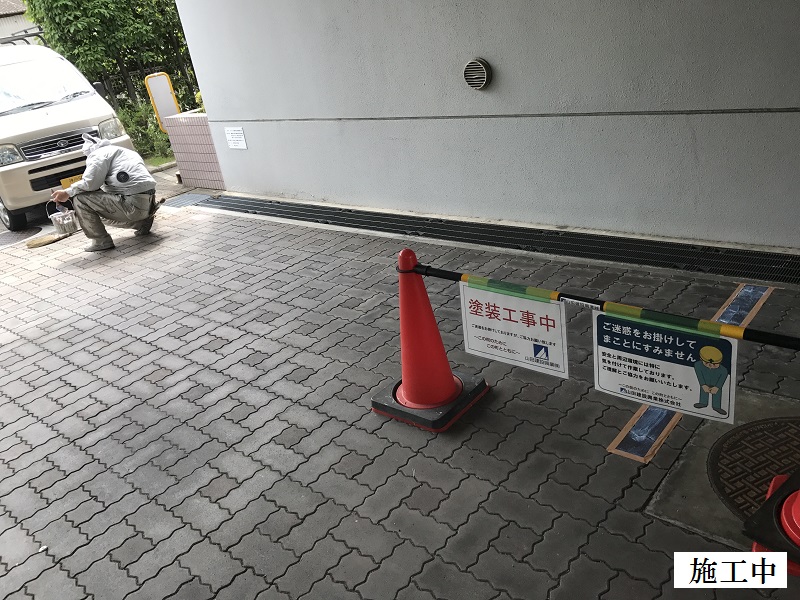尼崎市 ﾏﾝｼｮﾝ 駐車駐輪ライン引き工事イメージ06