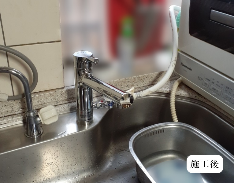 宝塚市 キッチン水栓金具取替｜食洗機用水栓金具の漏水イメージ01