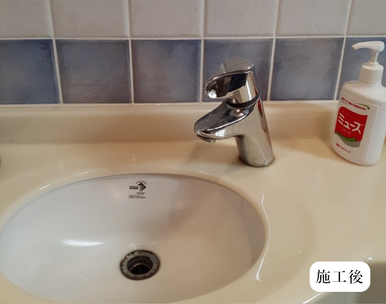 宝塚市 トイレ手洗器水栓取替工事イメージ01